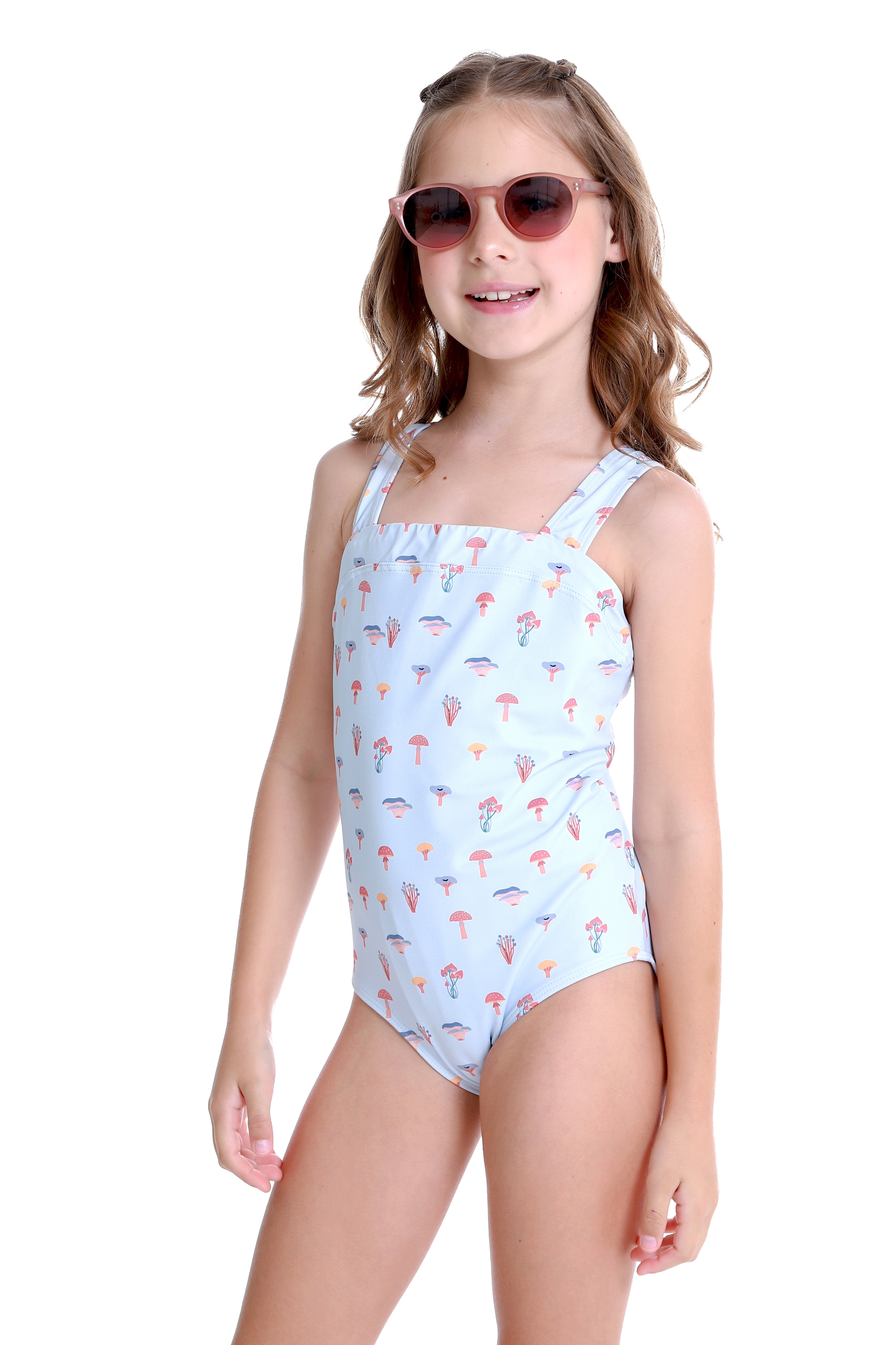Maiô Infantil Amalfi Cogumelos Azul