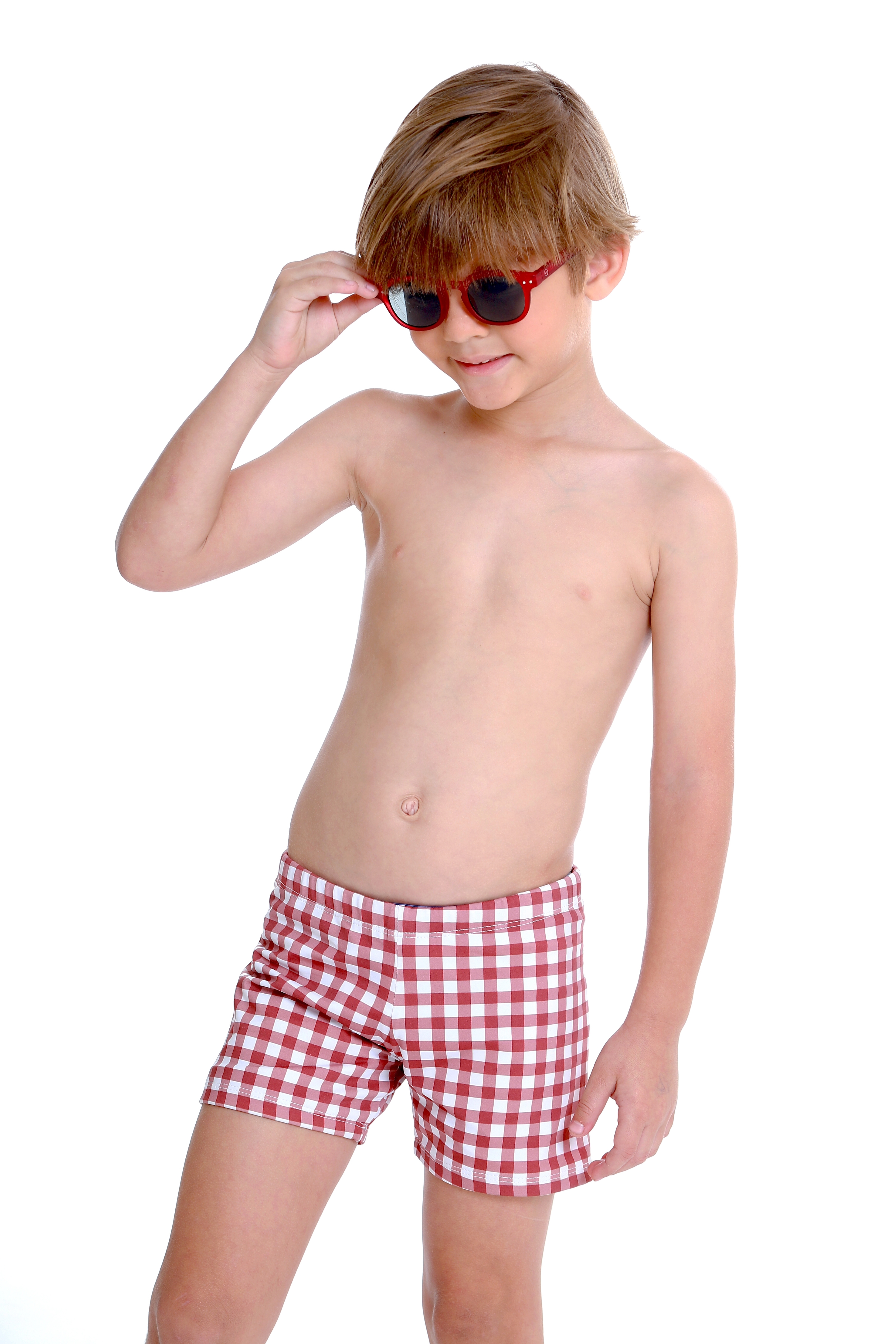 Sunga Infantil Vichy Vinho