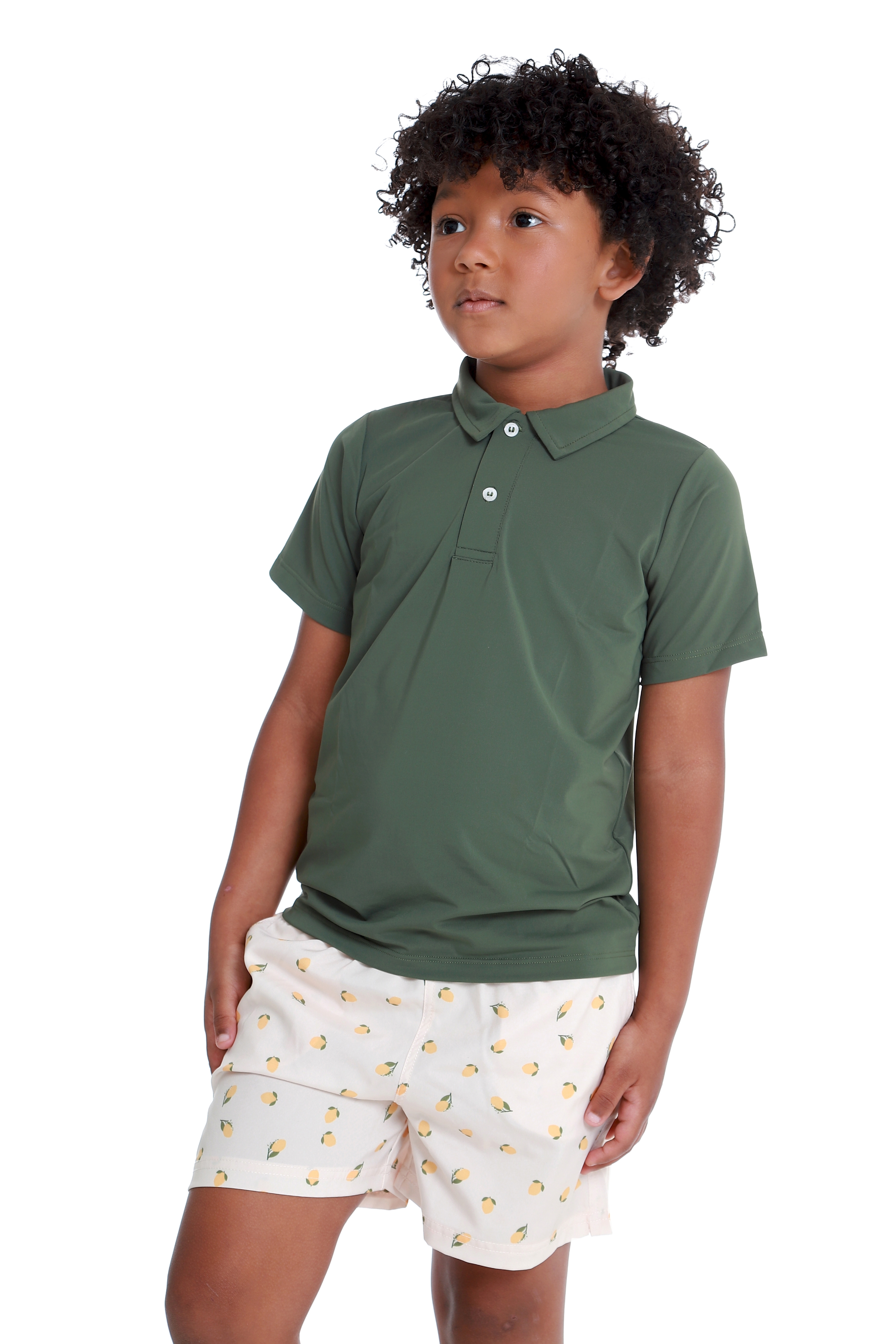 Camiseta Pólo Infantil UV 50 Verde