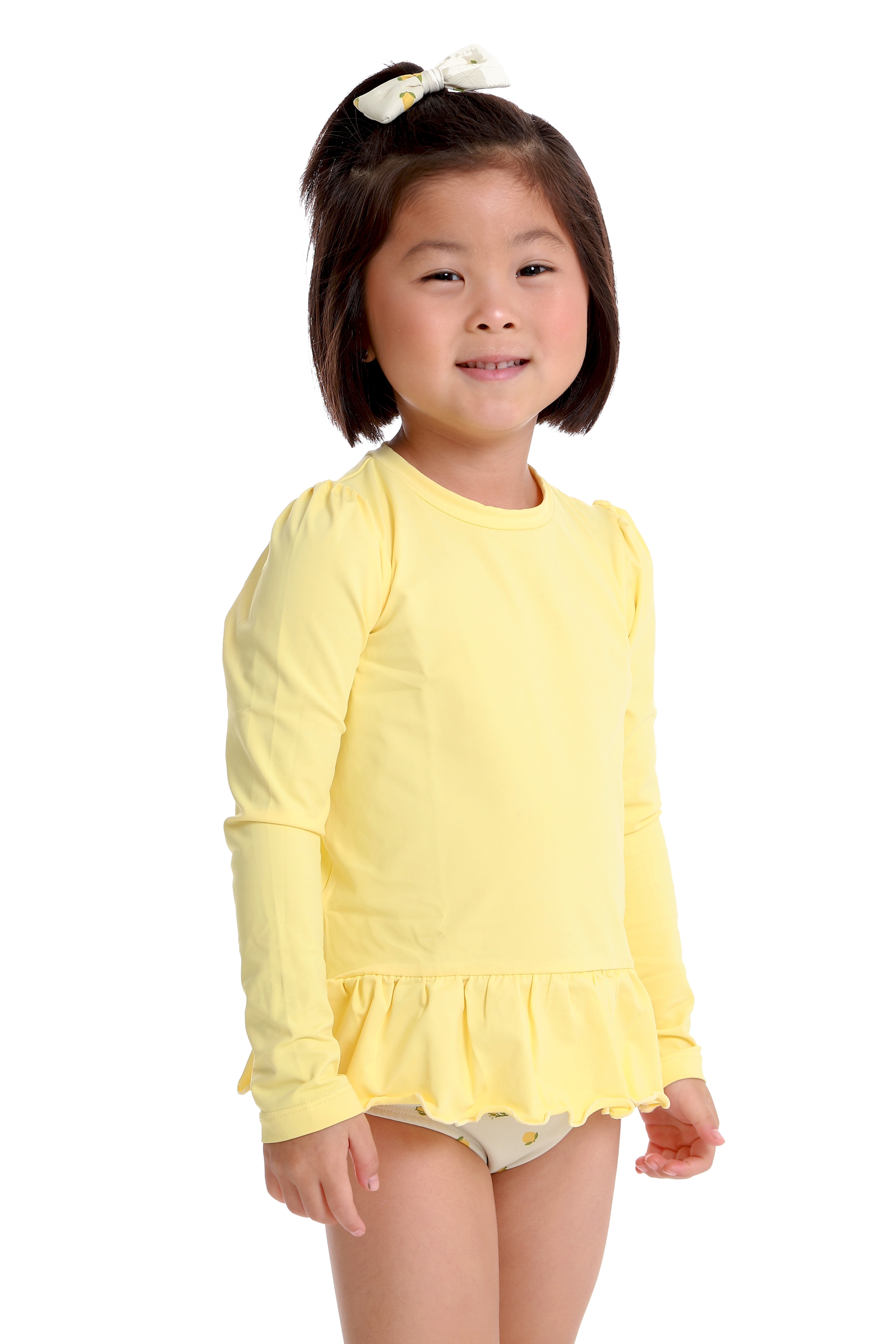 Camiseta Infantil Feminina Manga Longa Amarela