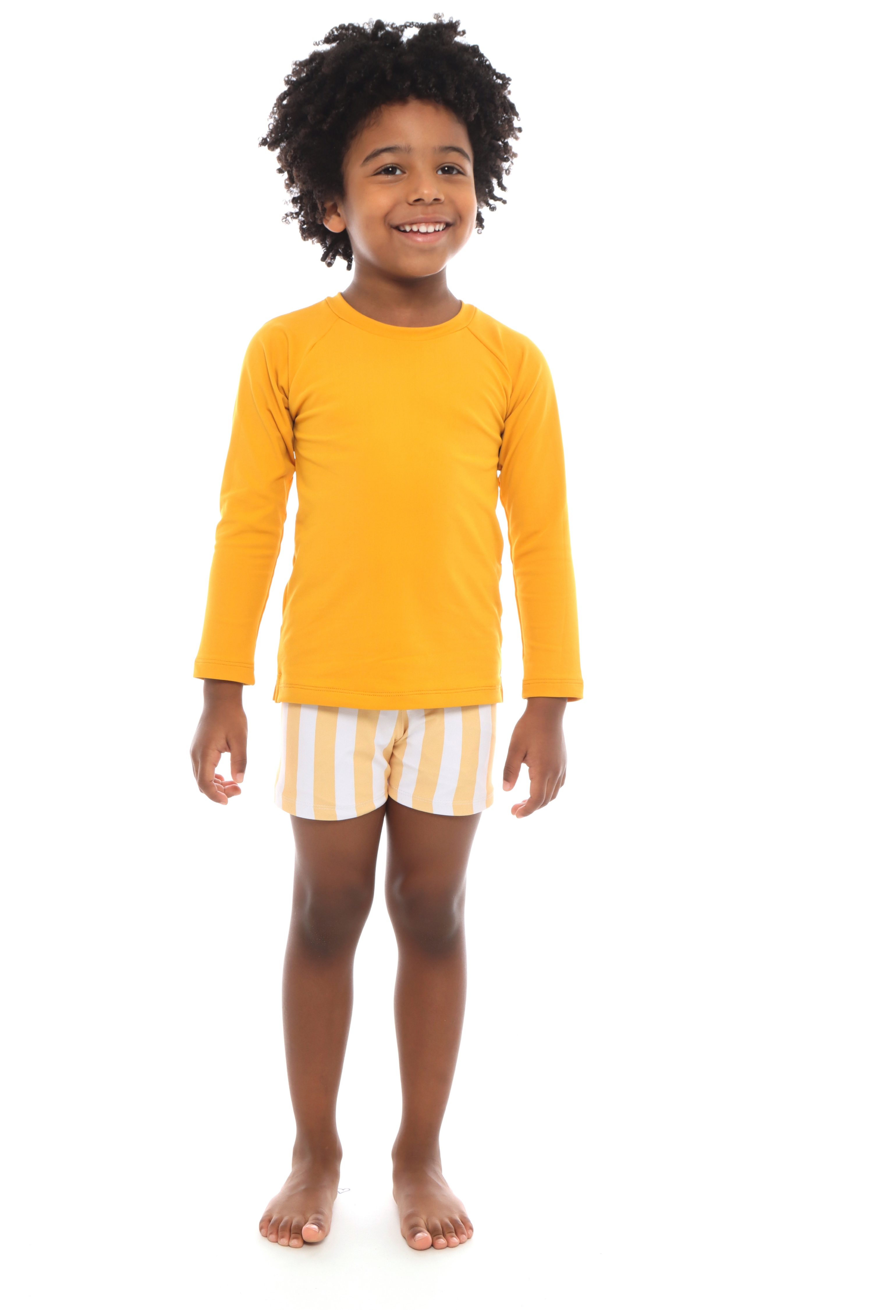 Camiseta Infantil Manga Longa UV 50 Mostarda