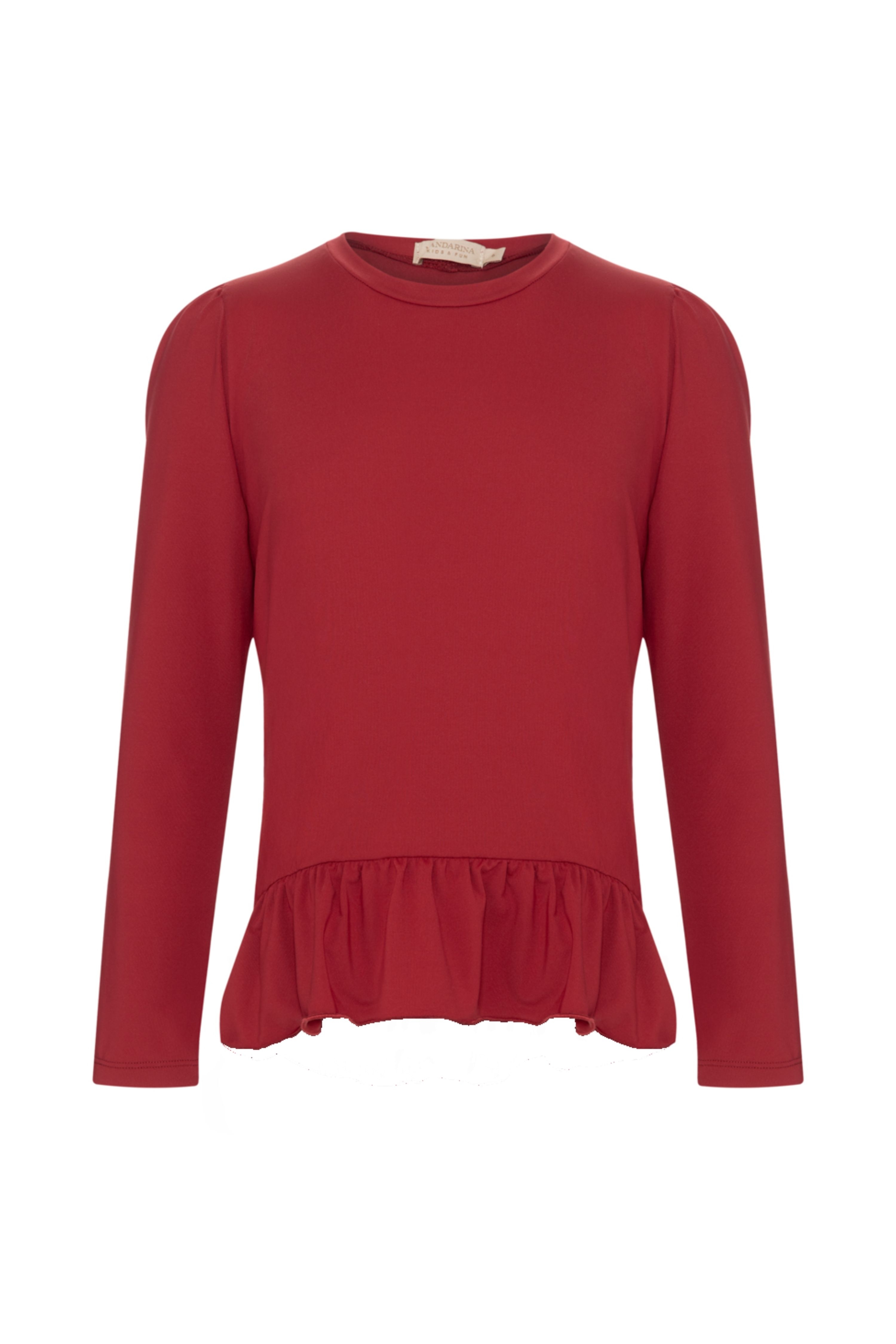 Camiseta Infantil Feminina Manga Longa Vermelha