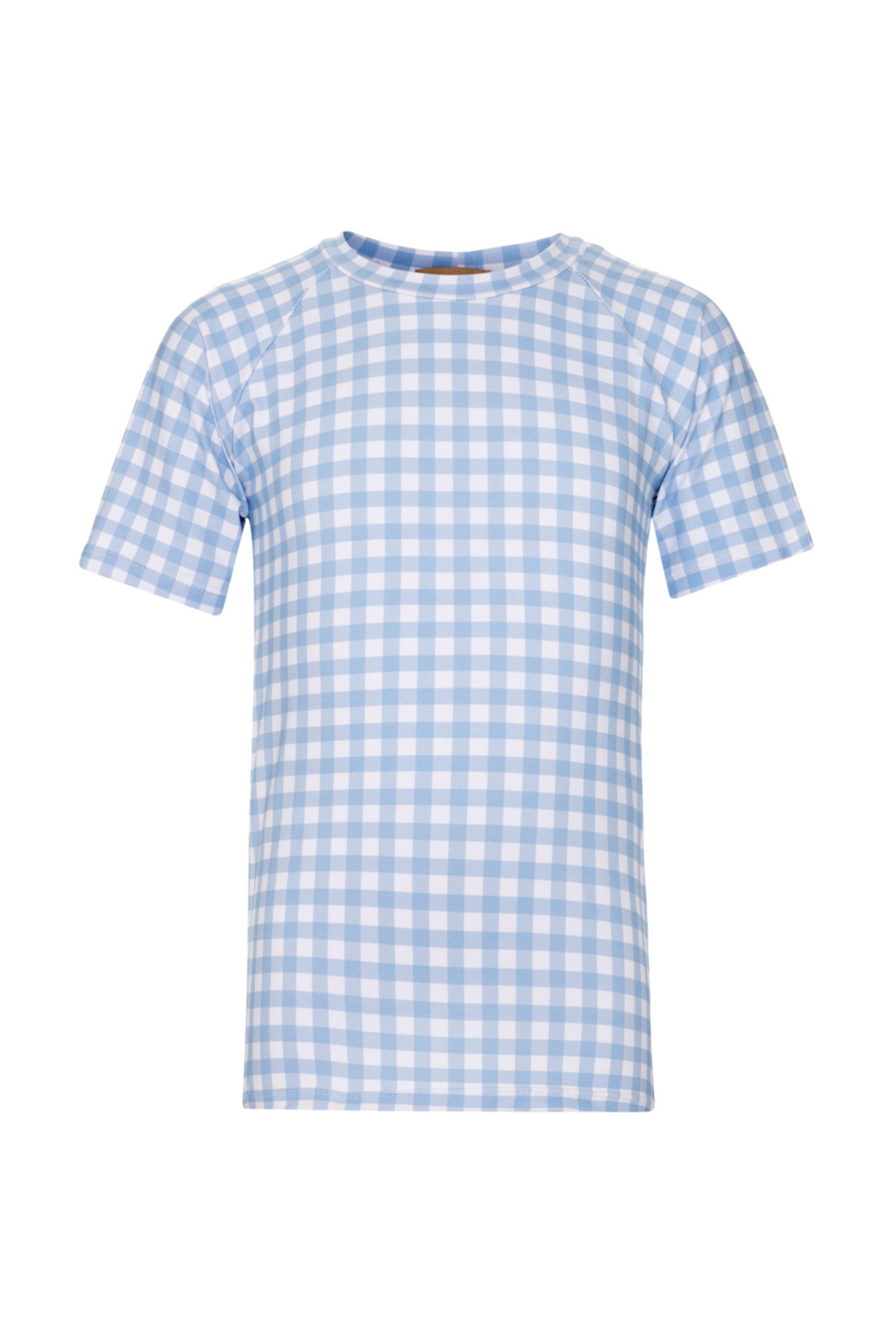 Camiseta Infantil Manga Curta UV Vichy Azul