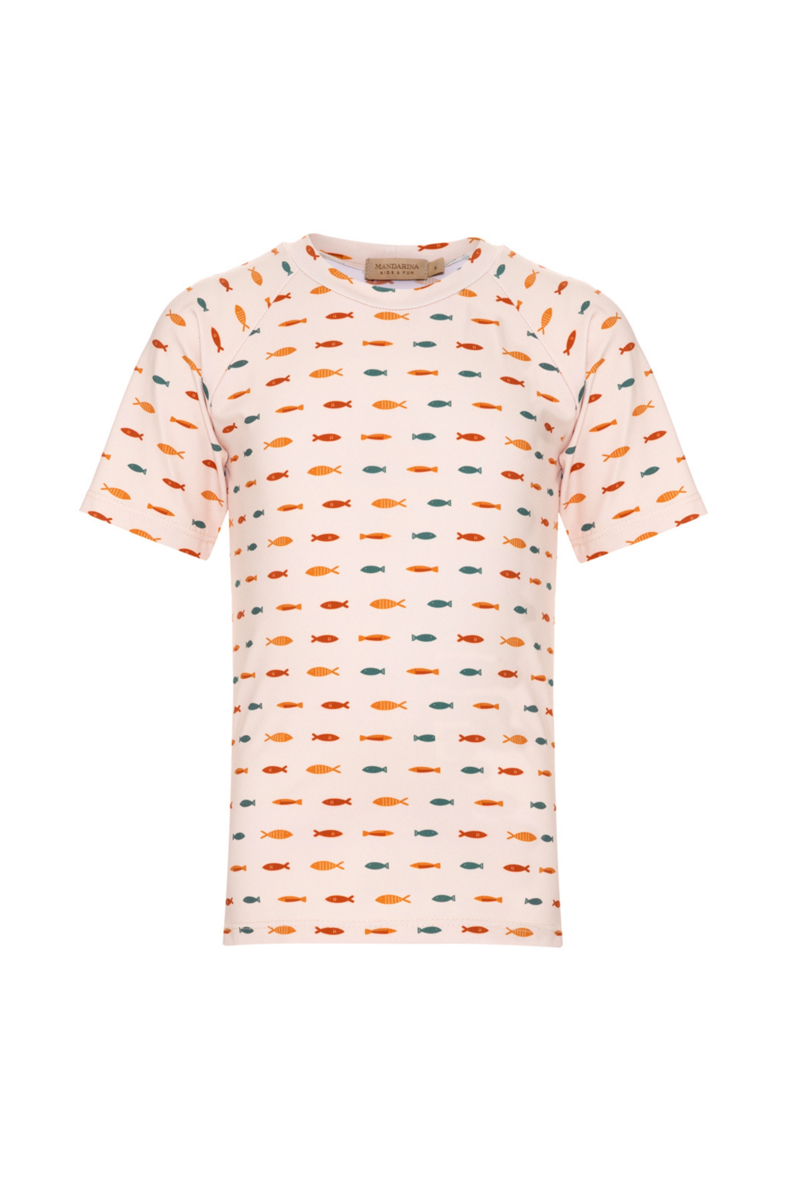 Camiseta Infantil Manga Curta Peixe Bege