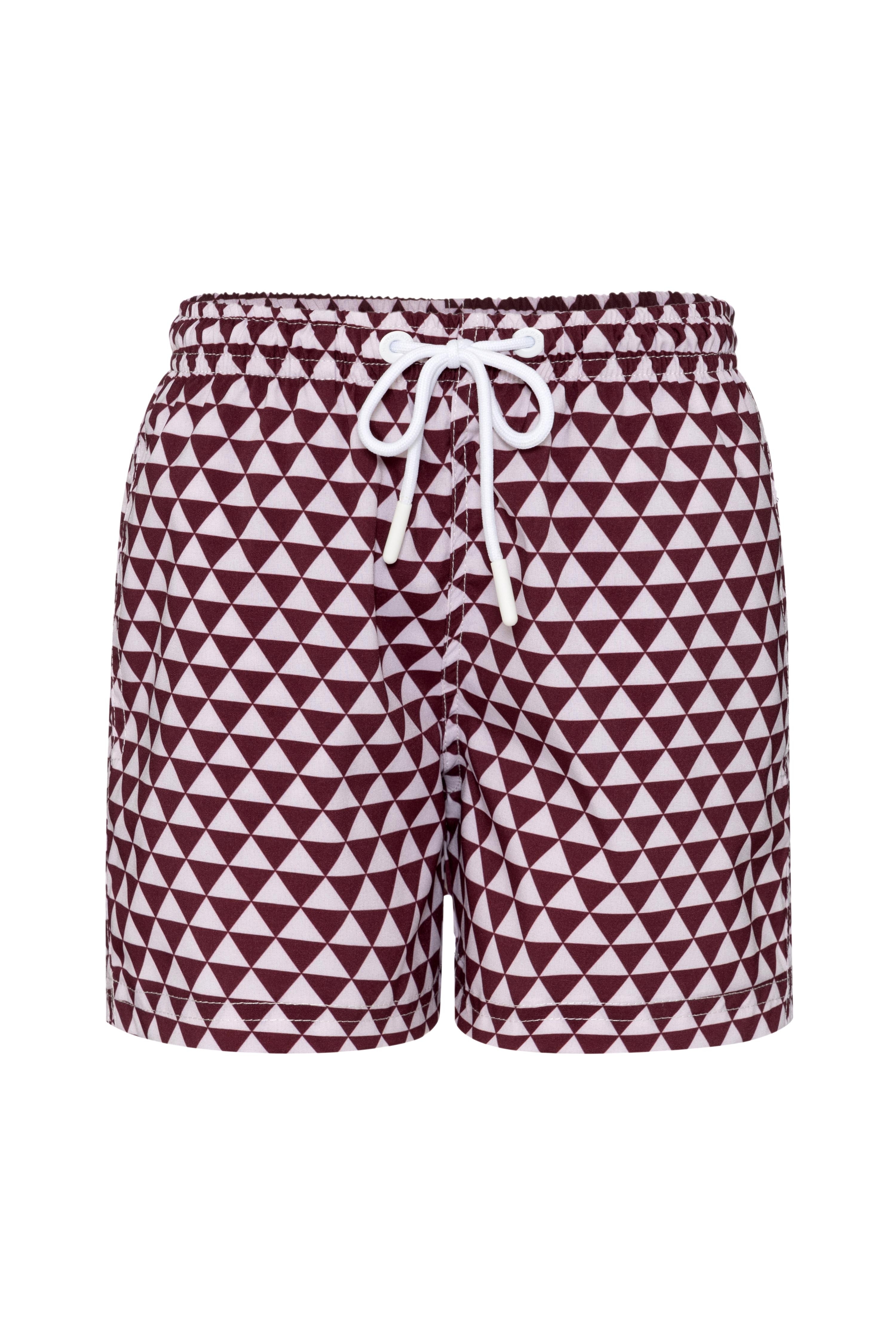 Shorts Infantil Triangulo Vinho/Off White (COLLAB ANDREA BOGOSIAN)