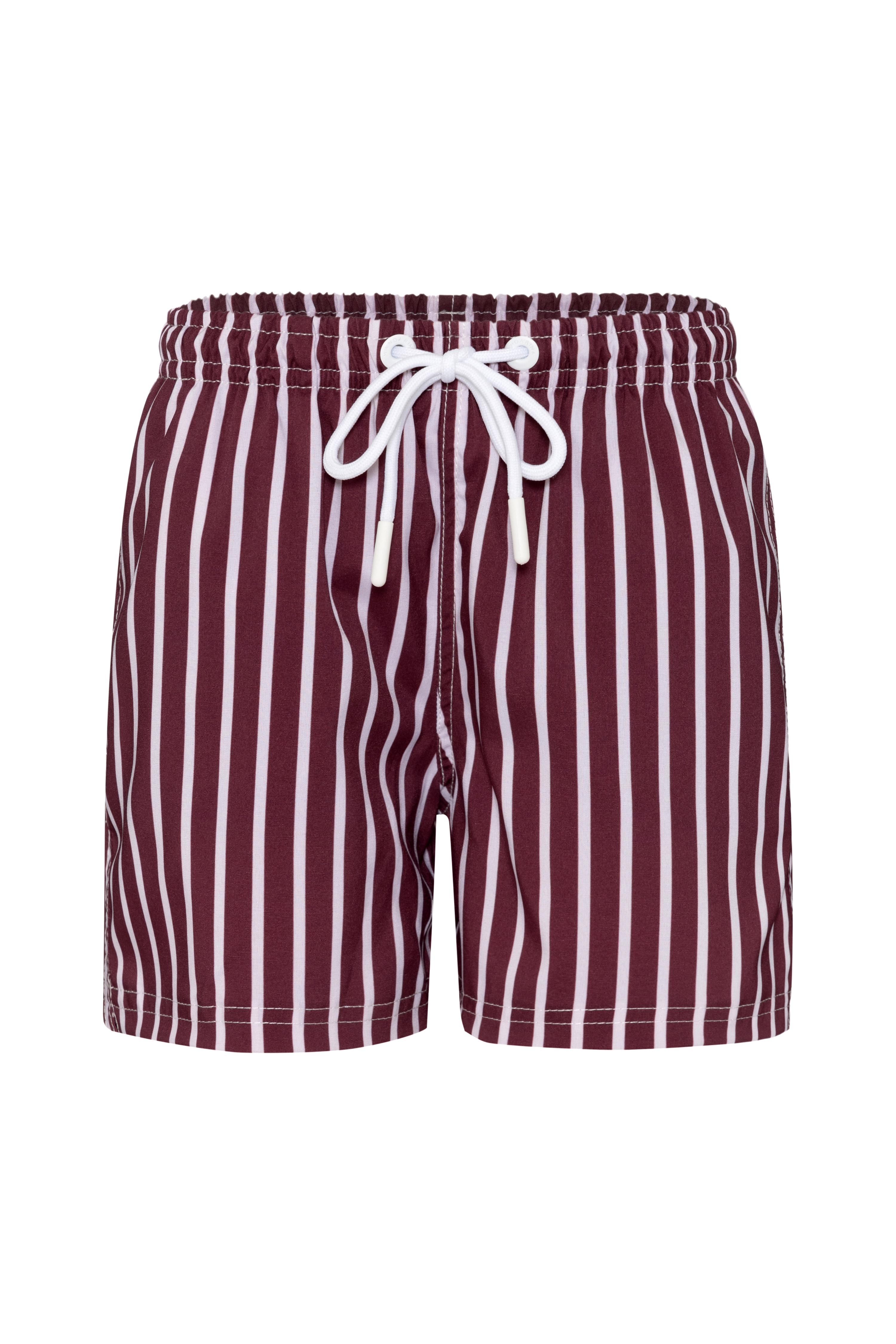 Shorts Infantil Listras Vinho/Off White  (COLLAB ANDREA BOGOSIAN)