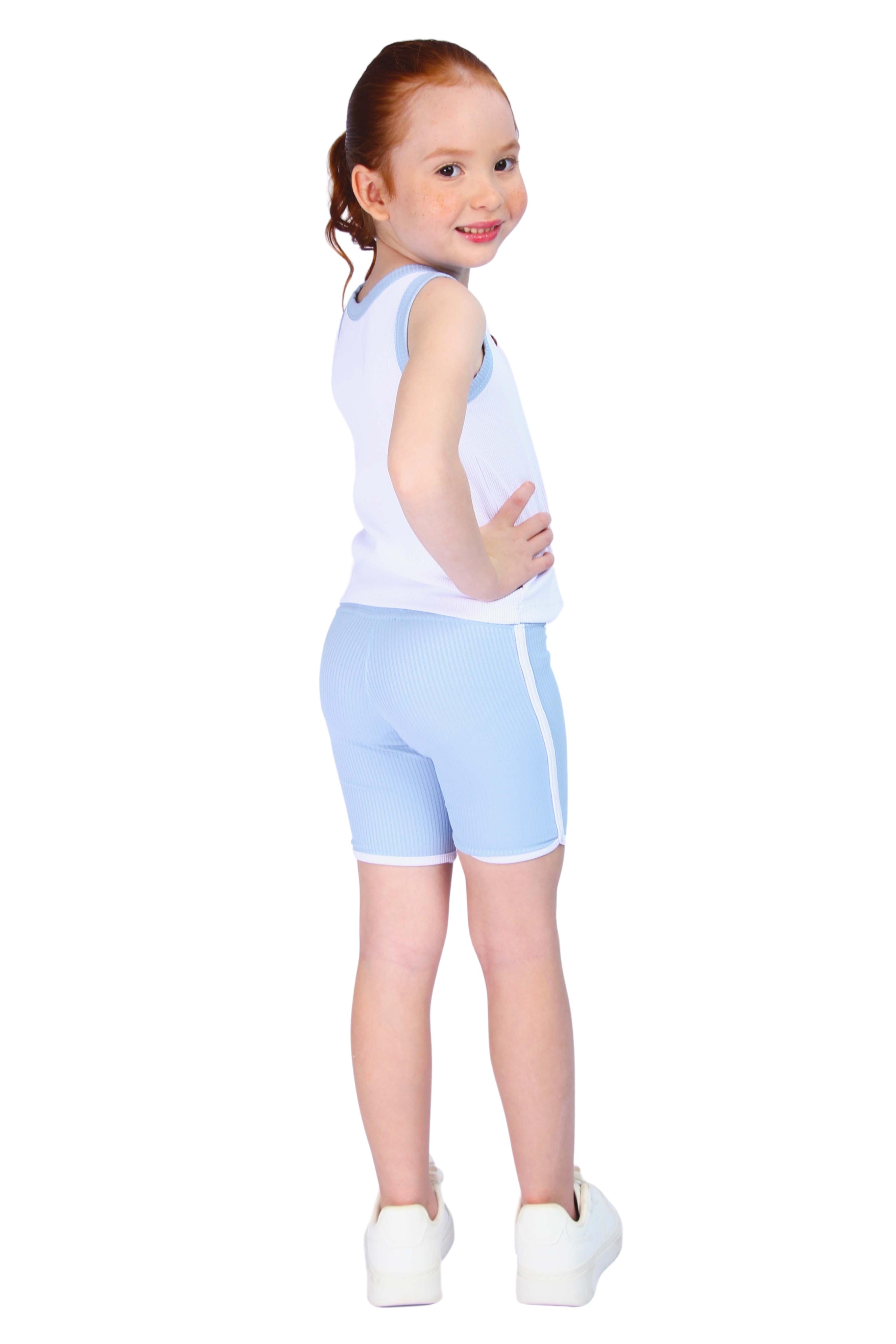 Shorts UV Feminino Canelado Azul