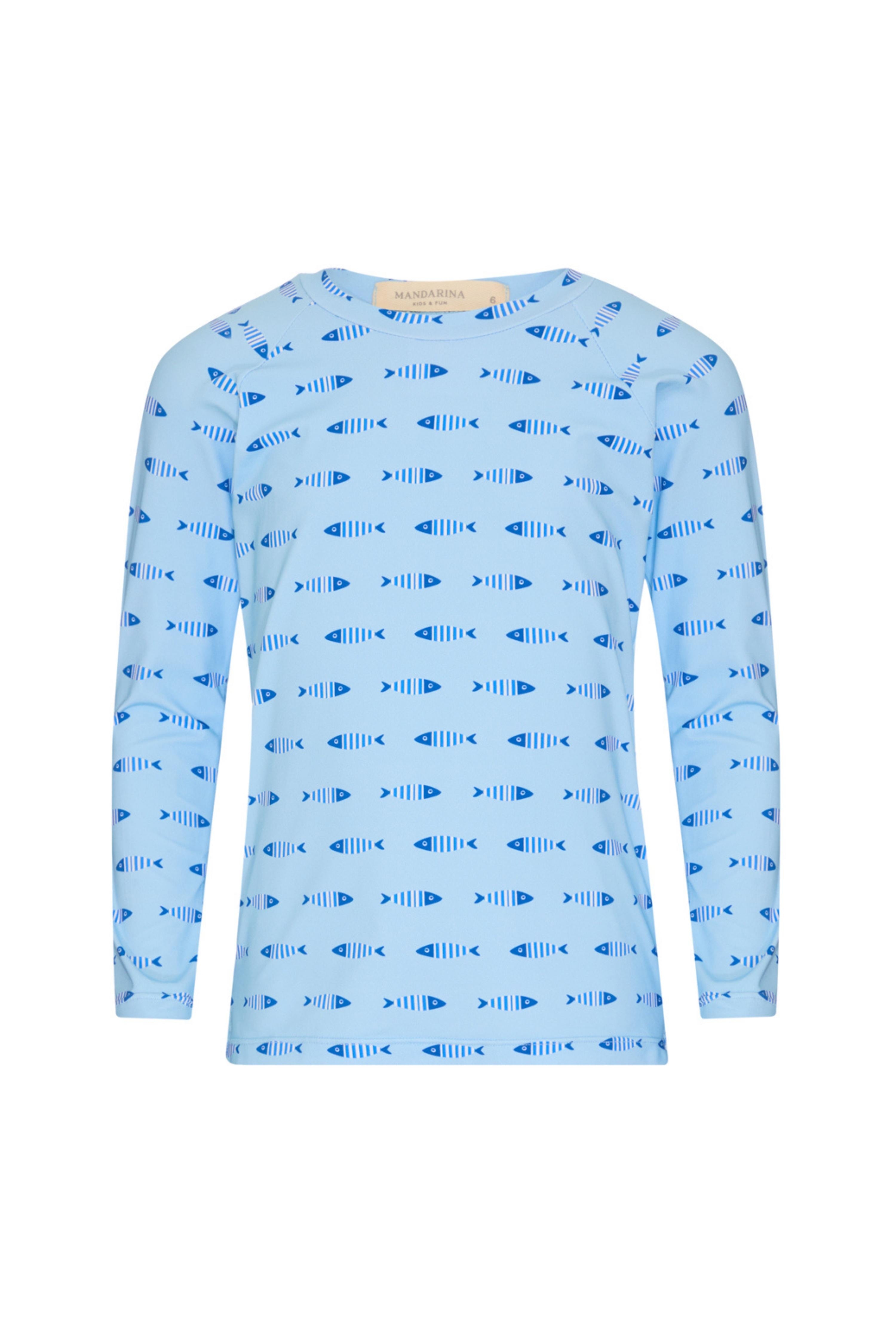 Camiseta Infantil Masculina UV 50 Peixe Azul