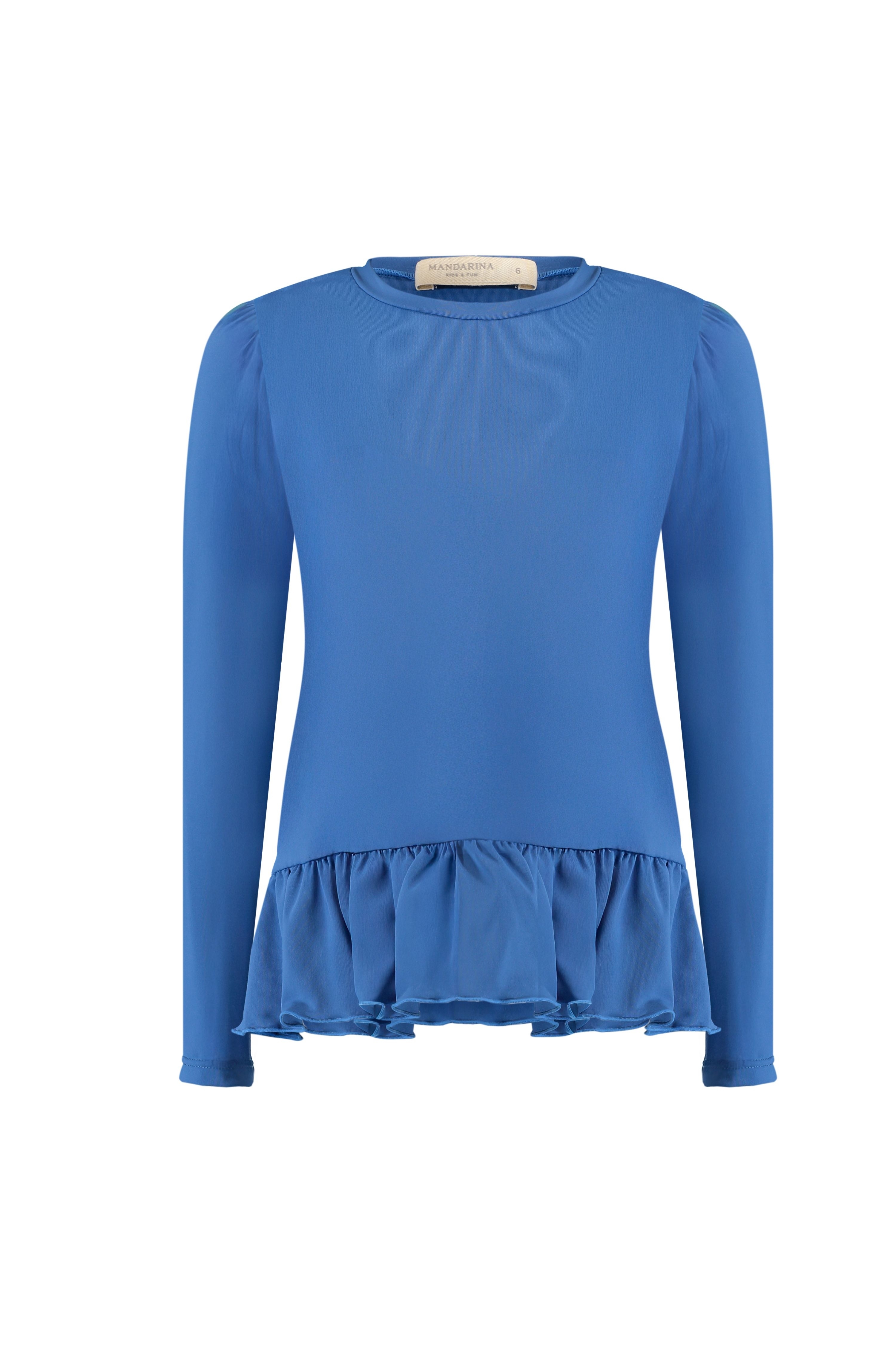 Camiseta Infantil Feminina UV 50  Azul Náutico