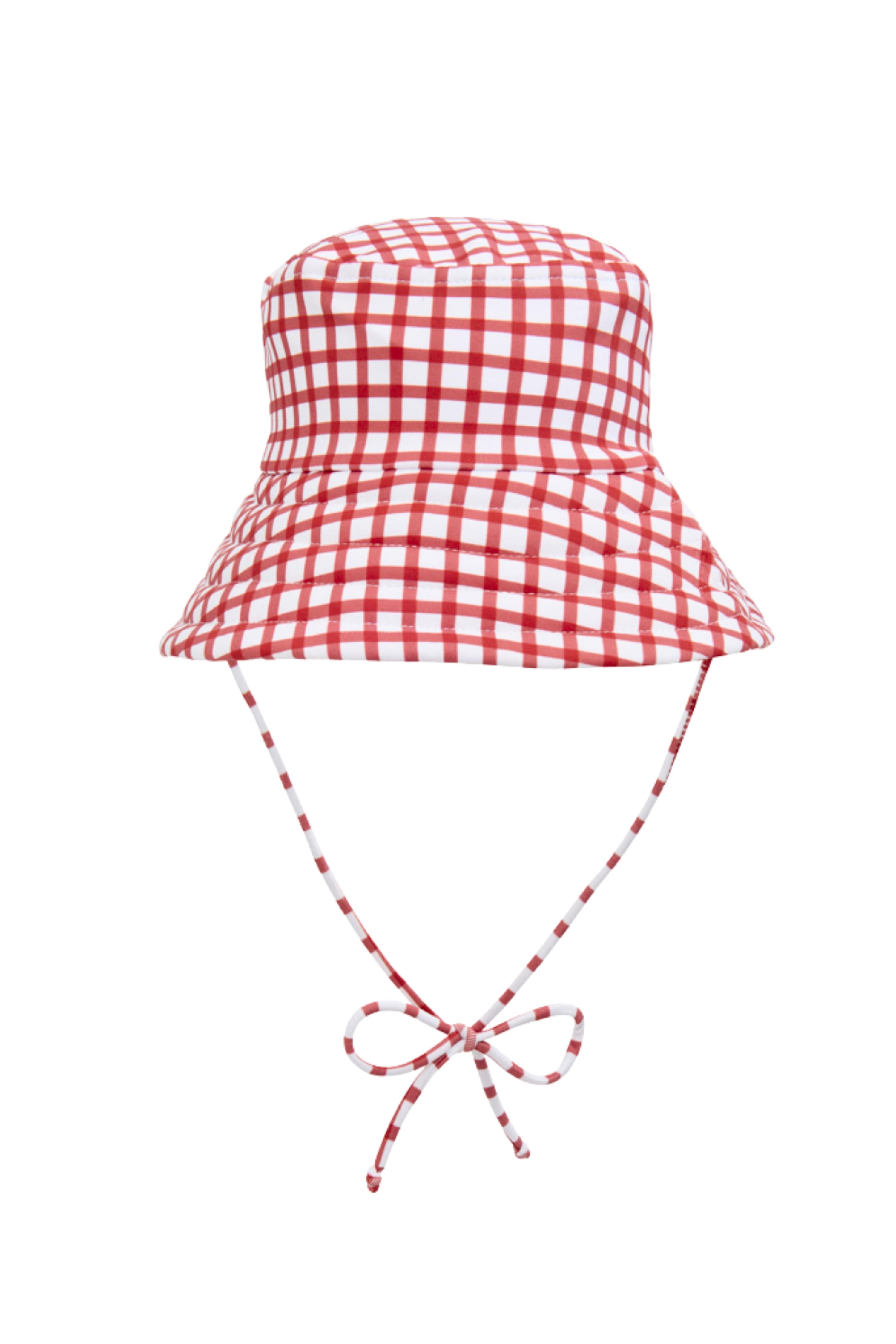 Chapéu Unissex UV 50 Vichy Vermelho