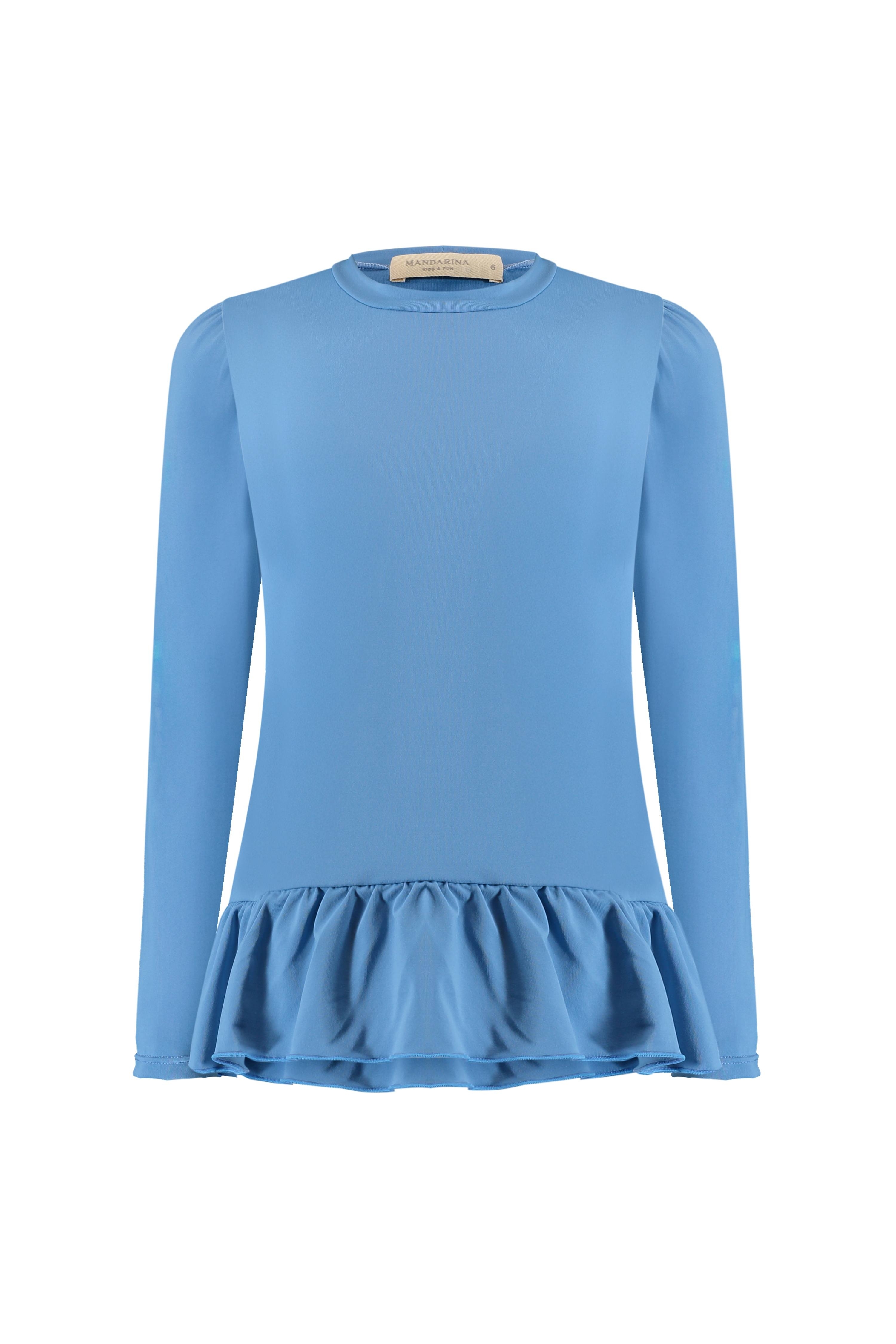 Camiseta Infantil Feminina UV 50 Azul Celeste