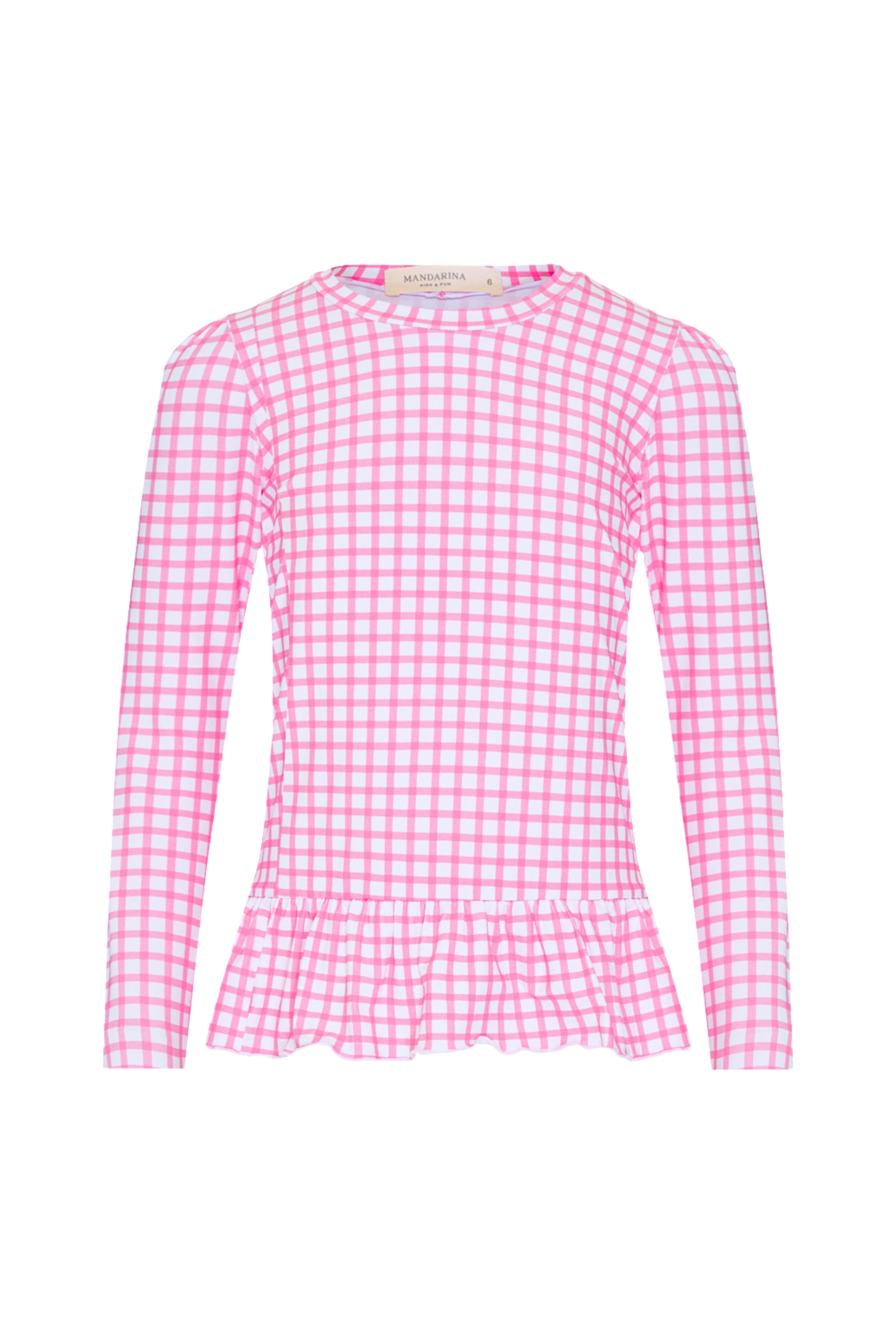 Camiseta Infantil Feminina UV 50 Vichy Pink