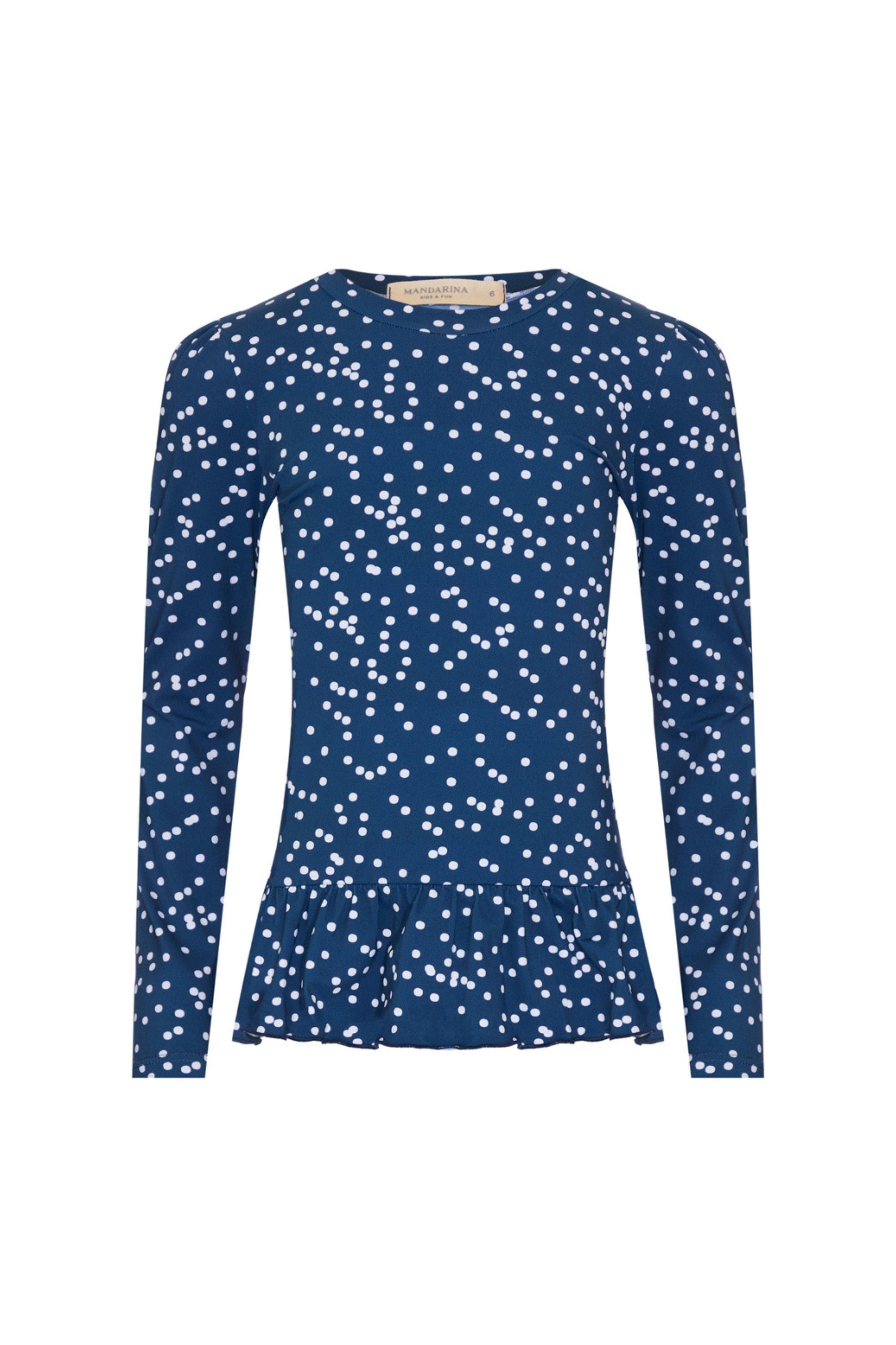 Camiseta Infantil Feminina UV 50 Dots Marinho