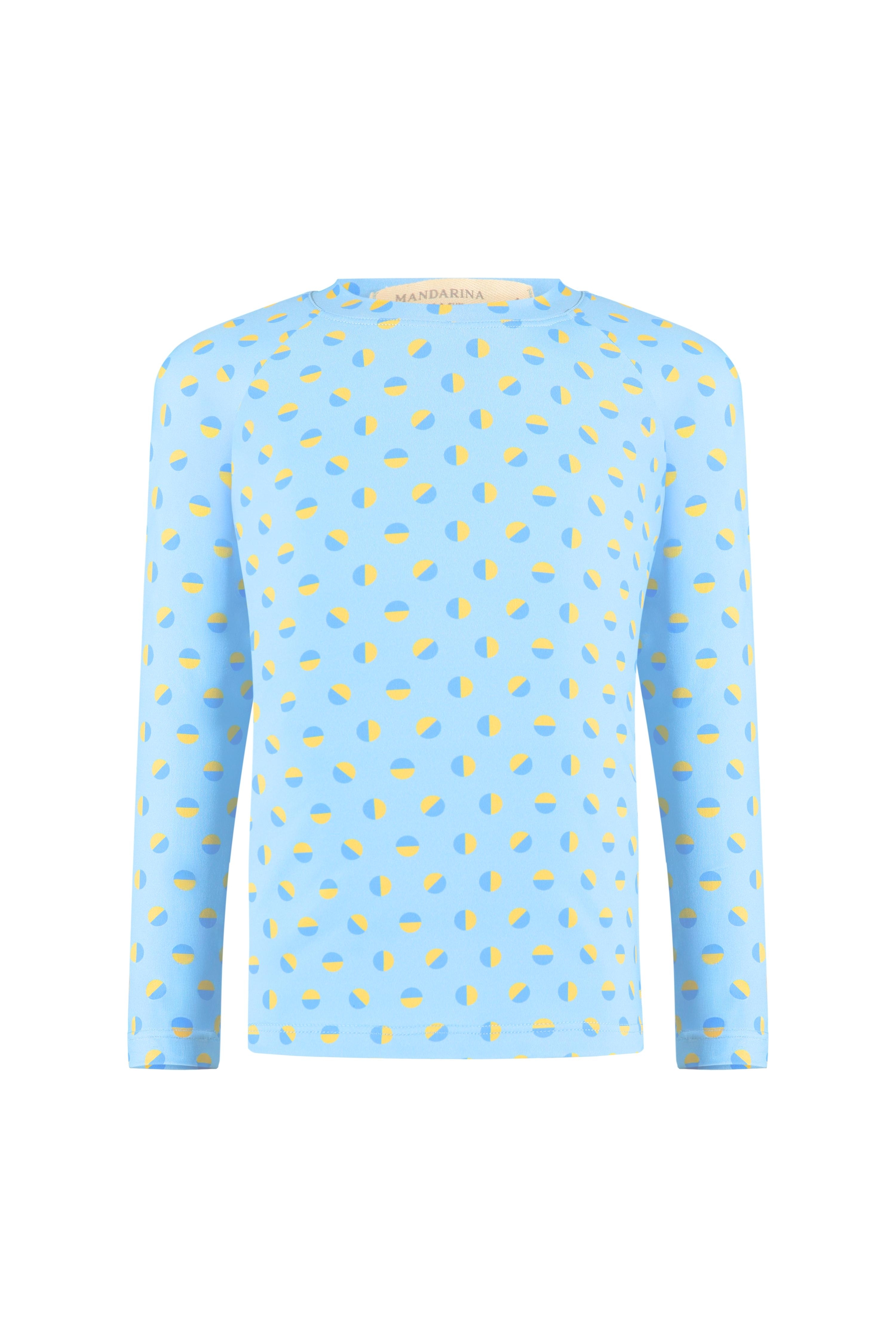 Camiseta Infantil Masculina UV 50 Dots Azul