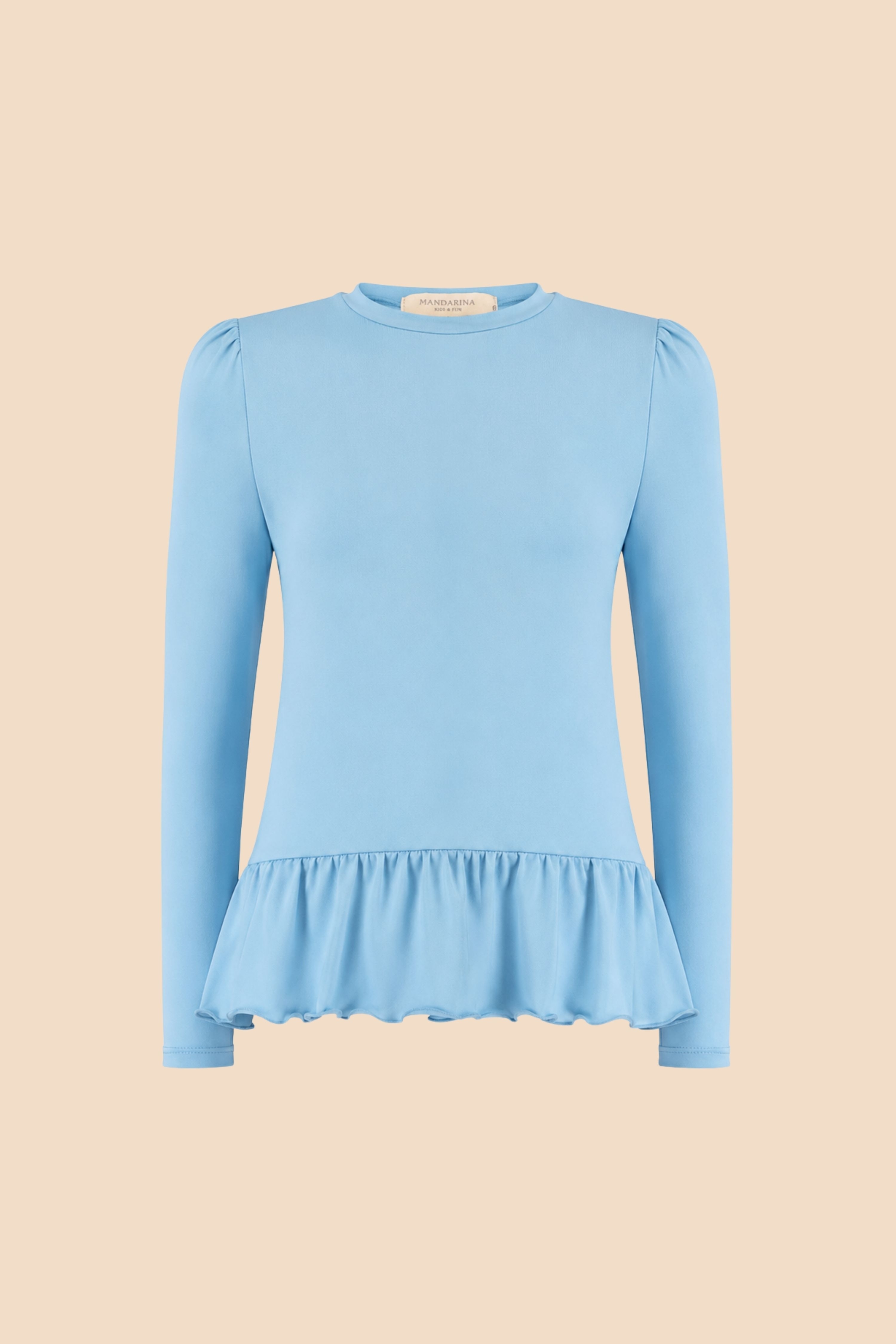 Camiseta Feminina Infantil UV 50 Azul Cielo