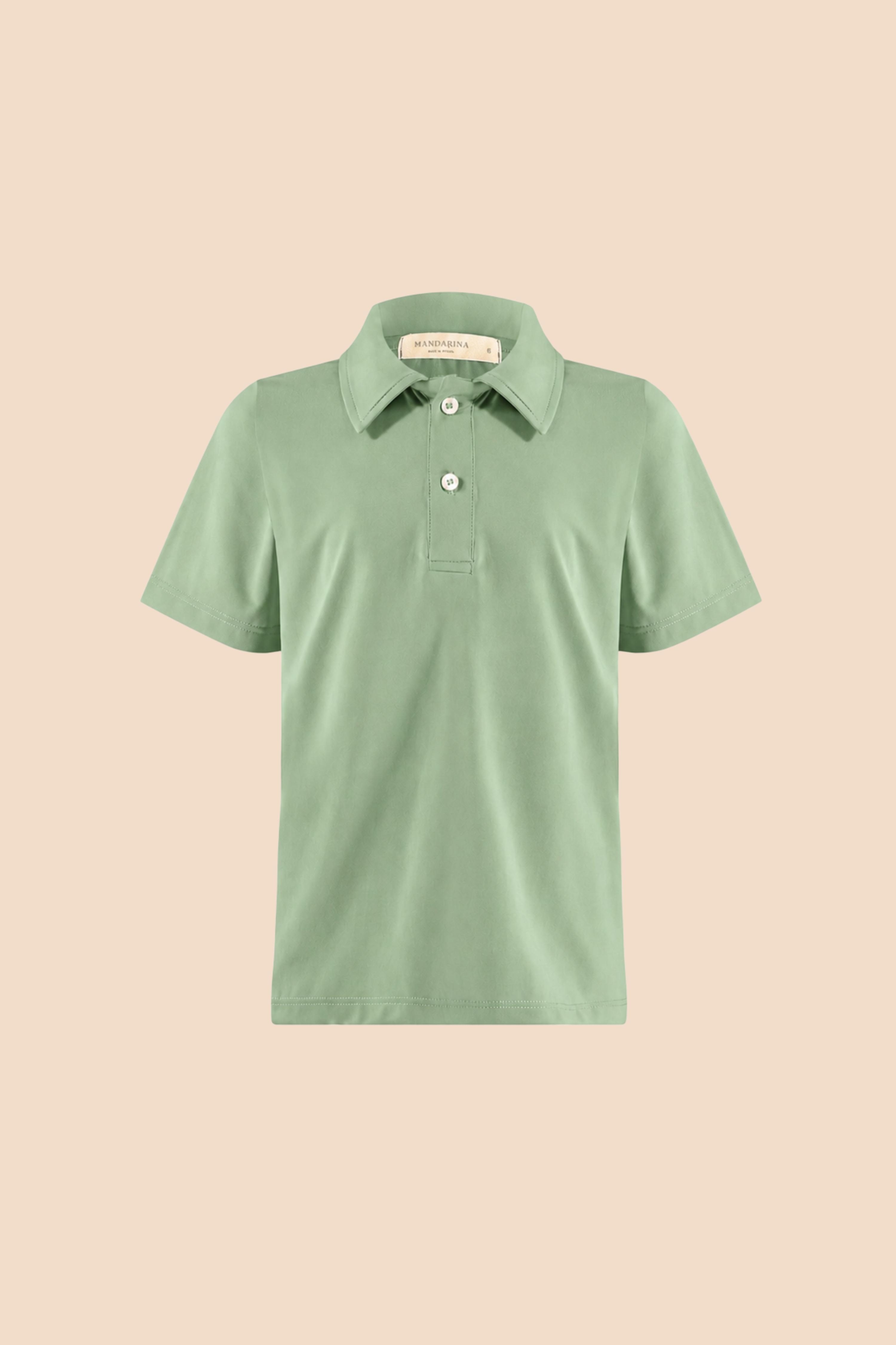 Camiseta Pólo Masculina Infantil UV 50 Verde Oliva
