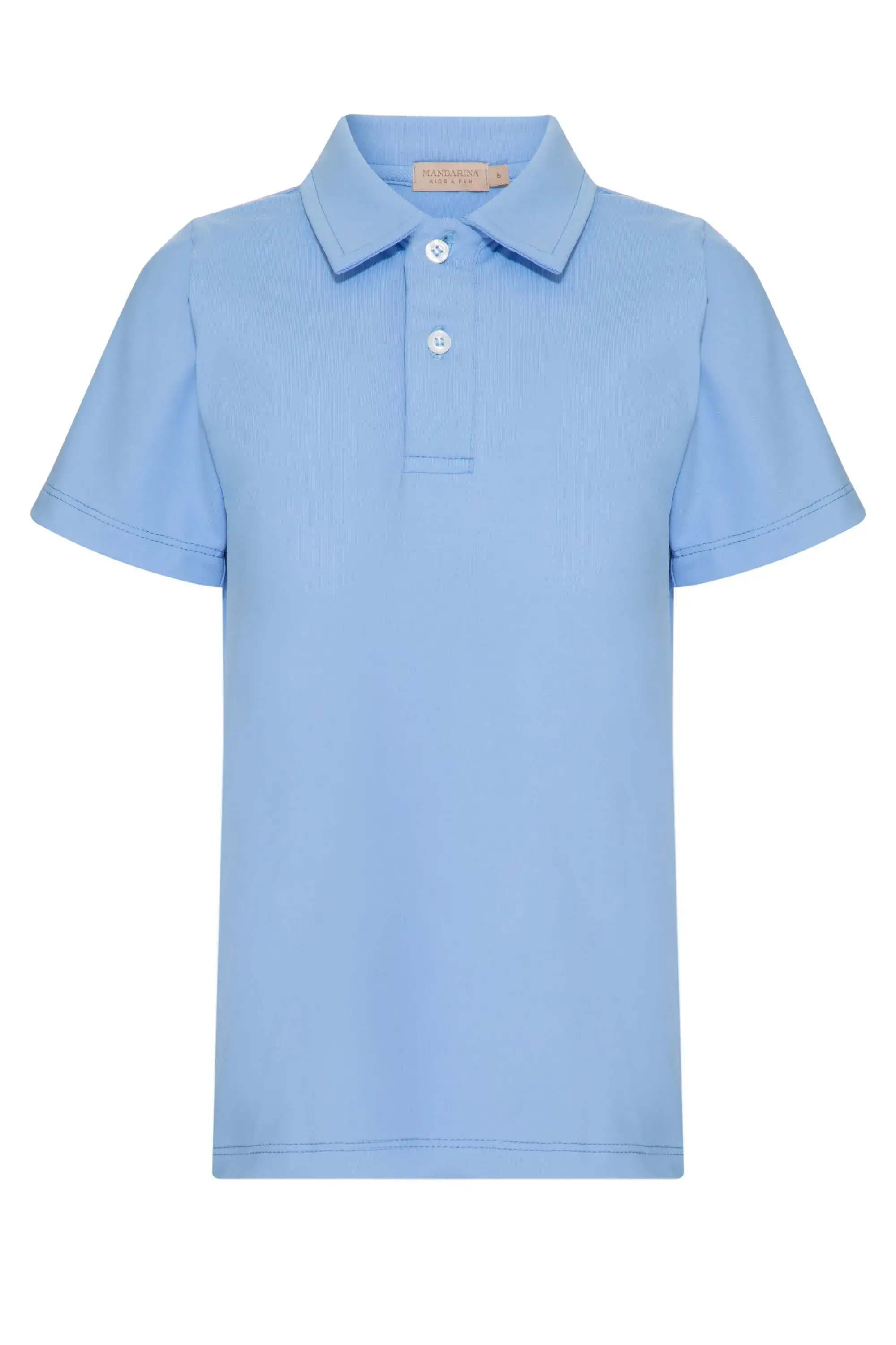 Camiseta Pólo Infantil UV50 Azul Claro Mandarina Kids Fun
