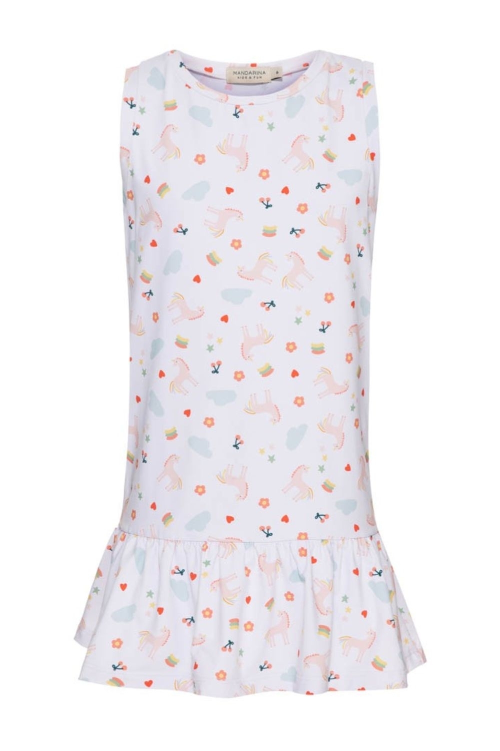 Vestido Saida de Praia Infantil UV50 Sophie Unicórnio Fabiana Justus Mandarina Kids Fun